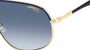 Carrera 318/S KY2 pilot sunglasses for men in full rim metal, with blue gold frame, and gradient blue lenses. 60mm in lens size, 16mm in bridge size, and 145mm in temple length.