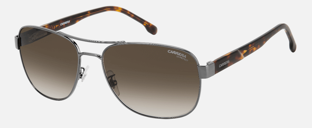 Carrera C FLEX 02/G/S TZ2 - Dark Ruthenium Silver/Gradient Grey Brown Aviator, Men's Sunglasses, Pilot