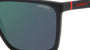 Carrera 4019/S BLX rectangular sunglasses for men in full rim plastic, with matte black frame, and green mirror lenses. 58mm in lens size, 16mm in bridge size, and 145mm in temple length.