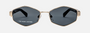 Marc Jacobs Marc 496/S J5G/IR hexagonal sunglasses for women in full rim metal, with gold frame, and grey lenses. 55mm in lens size, 17mm in bridge size, and 140mm in temple length.