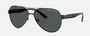 Armani Exchange AX2034S 600087 pilot sunglasses for unisex in full rim metal, with shiny black frame, and grey lenses. 59mm in lens size, 14mm in bridge size, and 145mm in temple length.