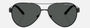 Armani Exchange AX2034S 600087 pilot sunglasses for unisex in full rim metal, with shiny black frame, and grey lenses. 59mm in lens size, 14mm in bridge size, and 145mm in temple length.
