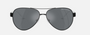 Armani Exchange AX2034S 60636G pilot sunglasses for unisex in full rim metal, with matte black frame, and dark grey mirror lenses. 59mm in lens size, 14mm in bridge size, and 145mm in temple length.