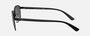 Armani Exchange AX2048S 600087 irregular sunglasses for men in full rim metal, with matte black frame, and dark grey lenses. 59mm in lens size, 16mm in bridge size, and 145mm in temple length.