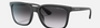 Armani Exchange AX4112SU 80788G rectangular sunglasses for men in full rim plastic, with matte black frame, and grey blue lenses. 55mm in lens size, 19mm in bridge size, and 145mm in temple length.