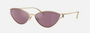 Tiffany TF3095 6194AK cat eye sunglasses for women in full rim metal, with pale gold frame, and pink mirror lenses. 61mm in lens size, 16mm in bridge size, and 135mm in temple length.