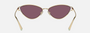 Tiffany TF3095 6194AK cat eye sunglasses for women in full rim metal, with pale gold frame, and pink mirror lenses. 61mm in lens size, 16mm in bridge size, and 135mm in temple length.