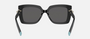 Tiffany TF4199 8001S4 butterfly sunglasses for women in full rim acetate, with black frame, and dark grey lenses. 53mm in lens size, 18mm in bridge size, and 140mm in temple length.