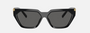 Tiffany TF4205U 8001S4 irregular sunglasses for women in full rim injected, with black frame, and grey gradient lenses. 56mm in lens size, 14mm in bridge size, and 140mm in temple length.