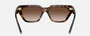 Tiffany TF4205U 80153B irregular sunglasses for women in full rim injected, with havana frame, and brown gradient lenses. 56mm in lens size, 14mm in bridge size, and 140mm in temple length.