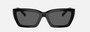 Tiffany TF4213 8001S4 rectangular sunglasses for women in full rim acetate, with black frame, and dark grey lenses. 54mm in lens size, 18mm in bridge size, and 140mm in temple length.