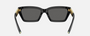 Tiffany TF4213 8001S4 rectangular sunglasses for women in full rim acetate, with black frame, and dark grey lenses. 54mm in lens size, 18mm in bridge size, and 140mm in temple length.