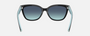 Tiffany TF4237B 80019S cat eye sunglasses for women in full rim acetate, with black frame, and blue gradient lenses. 55mm in lens size, 17mm in bridge size, and 140mm in temple length.