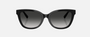 Tiffany TF4237B 80013C cat eye sunglasses for women in full rim acetate, with black frame, and grey gradient lenses. 55mm in lens size, 17mm in bridge size, and 140mm in temple length.