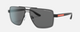 Armani Exchange AX2037S 600081 pilot sunglasses for men in full rim metal, with matte black frame, and dark grey polarized lenses. 60mm in lens size, 14mm in bridge size, and 139mm in temple length.