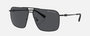 Armani Exchange AX2050S 600087 pilot sunglasses for men in full rim metal, with matte black frame, and dark grey lenses. 60mm in lens size, 12mm in bridge size, and 136mm in temple length.