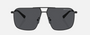 Armani Exchange AX2050S 600087 pilot sunglasses for men in full rim metal, with matte black frame, and dark grey lenses. 60mm in lens size, 12mm in bridge size, and 136mm in temple length.