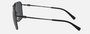 Armani Exchange AX2050S 600087 pilot sunglasses for men in full rim metal, with matte black frame, and dark grey lenses. 60mm in lens size, 12mm in bridge size, and 136mm in temple length.