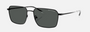 Armani Exchange AX2053S 600087 rectangular sunglasses for men in full rim metal, with matte gunmetal frame, and light grey lenses. 57mm in lens size, 17mm in bridge size, and 136mm in temple length.