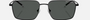 Armani Exchange AX2053S 600087 rectangular sunglasses for men in full rim metal, with matte gunmetal frame, and light grey lenses. 57mm in lens size, 17mm in bridge size, and 136mm in temple length.