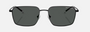 Armani Exchange AX2053S 600087 rectangular sunglasses for men in full rim metal, with matte gunmetal frame, and light grey lenses. 57mm in lens size, 17mm in bridge size, and 136mm in temple length.
