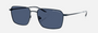 Armani Exchange AX2053S 609980 rectangular sunglasses for men in full rim metal, with matte dark blue frame, and dark blue lenses. 57mm in lens size, 17mm in bridge size, and 136mm in temple length.