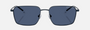 Armani Exchange AX2053S 609980 rectangular sunglasses for men in full rim metal, with matte dark blue frame, and dark blue lenses. 57mm in lens size, 17mm in bridge size, and 136mm in temple length.