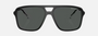 Armani Exchange AX4150SU 805887 pilot sunglasses for men in full rim plastic, with matte black frame, and dark grey lenses. 59mm in lens size, 15mm in bridge size, and 139mm in temple length.
