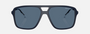 Armani Exchange AX4150SU 818180 pilot sunglasses for men in full rim plastic, with matte dark blue frame, and dark blue lenses. 59mm in lens size, 15mm in bridge size, and 139mm in temple length.