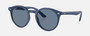 Ray-Ban Junior RJ9064S 71612V phantos sunglasses for kids in full rim injected, with polished blue frame, and dark blue polarized lenses. 44mm in lens size, 19mm in bridge size, and 130mm in temple length.