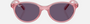 Ray-Ban Junior RJ9080S Kids Bio-Based 71691A square sunglasses for kids in full rim injected, with polished transparent pink frame, and violet lenses. 45mm in lens size, 16mm in bridge size, and 125mm in temple length.