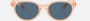 Ray-Ban Junior RJ9080S Kids Bio-Based 717080 square sunglasses for kids in full rim injected, with polished transparent orange frame, and dark blue lenses. 45mm in lens size, 16mm in bridge size, and 125mm in temple length.