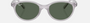 Ray-Ban Junior RJ9080S Kids Bio-Based 717171 square sunglasses for kids in full rim injected, with polished transparent grey frame, and green lenses. 45mm in lens size, 16mm in bridge size, and 125mm in temple length.