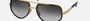 Dita Mach-X DTS 463A 01 unisex's full rim pilot sunglasses in a black gold titanium frame with grey gradient lenses. Features a 50 mm lens size, 20 mm bridge size, and 127 mm temple length. Available in Dubai, UAE.