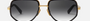 Dita Mach-X DTS 463A 01 unisex's full rim pilot sunglasses in a black gold titanium frame with grey gradient lenses. Features a 50 mm lens size, 20 mm bridge size, and 127 mm temple length. Available in Dubai, UAE.