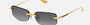 Dita Trysim.75 DTS 182A 01 unisex's rimless rectangle sunglasses in a gold titanium frame with dark grey lenses. Features a 56 mm lens size, 15 mm bridge size, and 143 mm temple length. Available in Dubai, UAE.
