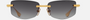 Dita Trysim.75 DTS 182A 01 unisex's rimless rectangle sunglasses in a gold titanium frame with dark grey lenses. Features a 56 mm lens size, 15 mm bridge size, and 143 mm temple length. Available in Dubai, UAE.