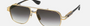 Dita Kudru DTS 436A 01 men's full rim square sunglasses in a gold titanium frame with grey gradient lenses. Features a 61 mm lens size, 14 mm bridge size, and 155 mm temple length. Available in Dubai, UAE.