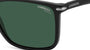 Carrera 298/S 003 rectangular sunglasses for men in full rim plastic, with matte black frame, and green lenses. 57mm in lens size, 16mm in bridge size, and 145mm in temple length.