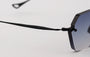 Eyepetizer Carnaby C.6-51 hexagonal sunglasses for unisex in rimless steel, with black frame, and grey gradient lenses. 50mm in lens size, 18mm in bridge size, and 145mm in temple length.