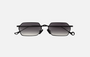 Eyepetizer Cavallet C.6-27 hexagonal sunglasses for unisex in full rim steel, with black frame, and grey gradient lenses. 55mm in lens size, 17mm in bridge size, and 145mm in temple length.