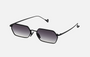 Eyepetizer Cavallet C.6-27 hexagonal sunglasses for unisex in full rim steel, with black frame, and grey gradient lenses. 55mm in lens size, 17mm in bridge size, and 145mm in temple length.