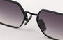 Eyepetizer Cavallet C.6-27 hexagonal sunglasses for unisex in full rim steel, with black frame, and grey gradient lenses. 55mm in lens size, 17mm in bridge size, and 145mm in temple length.
