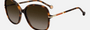 Carolina Herrera HER 0269/S 086/HA  women's full rim square sunglasses in havana frame and brown gradient lenses, with 58mm lens size, 18mm bridge size, and 135mm temple size. Available in Dubai, UAE.