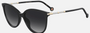Carolina Herrera HER 0189/G/S 2M2/9O  women's full rim phantos sunglasses in black gold frame and dark grey gradient lenses, with 57mm lens size, 17mm bridge size, and 145mm temple size. Available in Dubai, UAE.