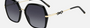 Carolina Herrera HER 0217/S 2M2/9O  women's full rim square sunglasses in black gold frame and dark grey gradient lenses, with 57mm lens size, 19mm bridge size, and 145mm temple size. Available in Dubai, UAE.