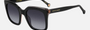 Carolina Herrera HER 0249/G/S 807/9O  women's full rim square sunglasses in black frame and dark grey gradient lenses, with 51mm lens size, 22mm bridge size, and 145mm temple size. Available in Dubai, UAE.