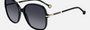 Carolina Herrera HER 0269/S 807/9O  women's full rim square sunglasses in black frame and grey gradient lenses, with 58mm lens size, 18mm bridge size, and 135mm temple size. Available in Dubai, UAE.