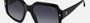 Carrera 3045/S 807 women's full rim square sunglasses in black frame and grey gradient lenses, with 56 mm lens size, 18 mm bridge size, and 140 mm temple size. Available in Dubai, UAE.