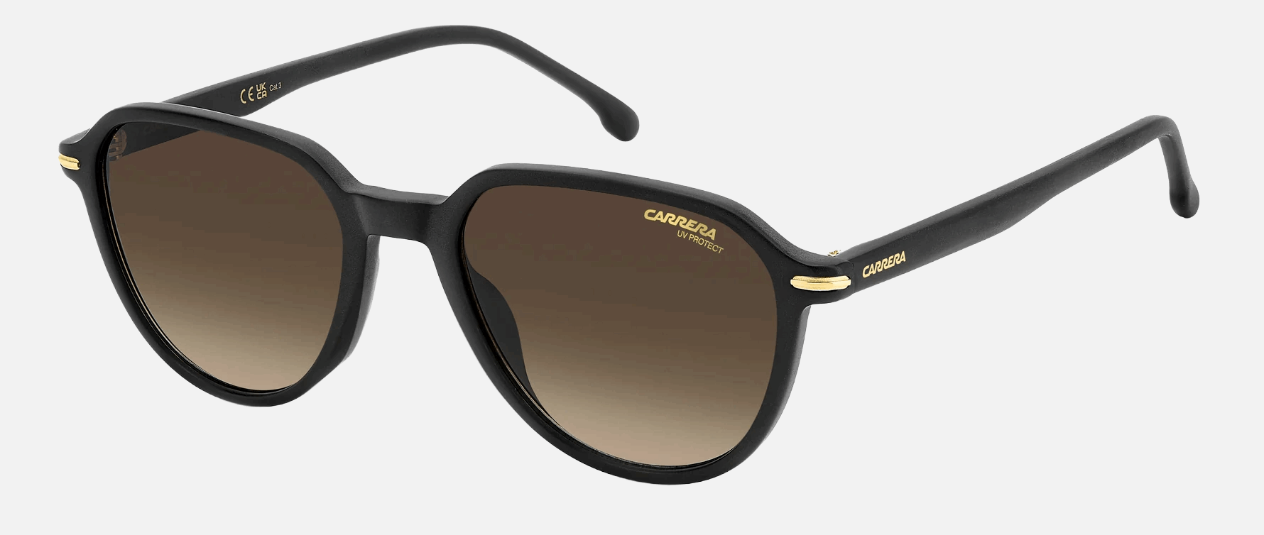 Carrera 342/S 003 men's full rim phantos sunglasses in matte black frame and black brown green antireflex lenses, with 53 mm lens size, 19 mm bridge size, and 145 mm temple size. Available in Dubai, UAE.